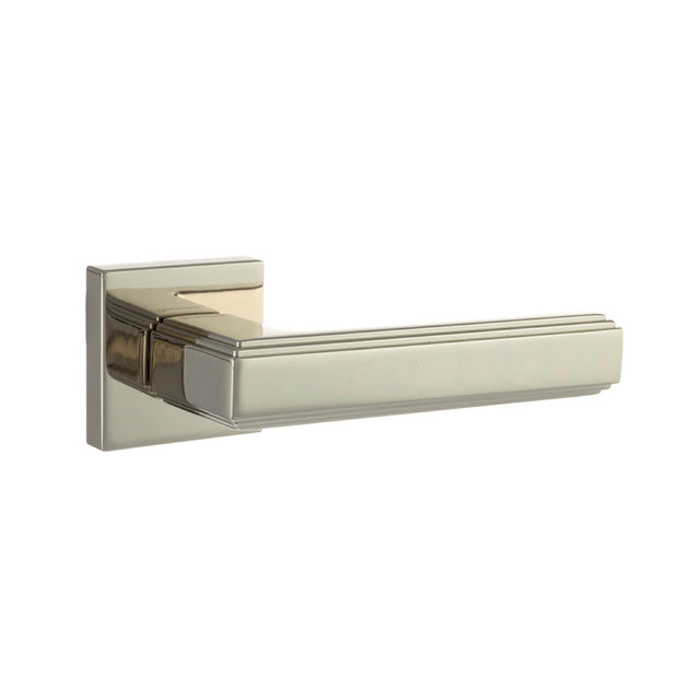 Quality image of Forme Alila Lever Door Handle on Minimal Square Rose - Polished Nickel | Sku. fms293pn | available from Trade Door Handles.
