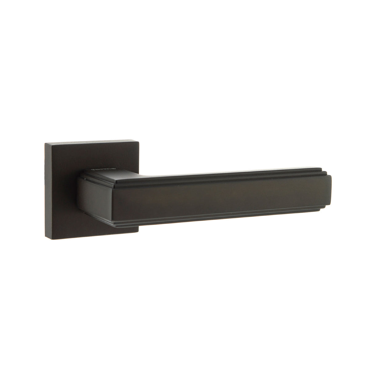 Quality image of Forme Alila Lever Door Handle on Minimal Square Rose - Urban Dark Bronze | Sku. fms293udb | available from Trade Door Handles.