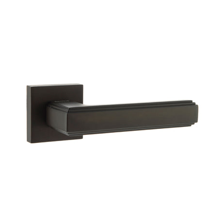 Quality image of Forme Alila Lever Door Handle on Minimal Square Rose - Urban Dark Bronze | Sku. fms293udb | available from Trade Door Handles.