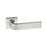 Quality image of Forme Monza Lever Door Handle on Minimal Square Rose - Satin Chrome | Sku. fms413sc | available from Trade Door Handles.