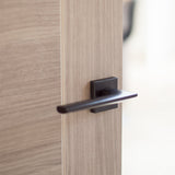 Quality image of Forme Boston Lever Door Handle on Minimal Square Rose - Matt Black | Sku. fms422mb | available from Trade Door Handles.