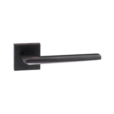 Quality image of Forme Boston Lever Door Handle on Minimal Square Rose - Matt Black | Sku. fms422mb | available from Trade Door Handles.