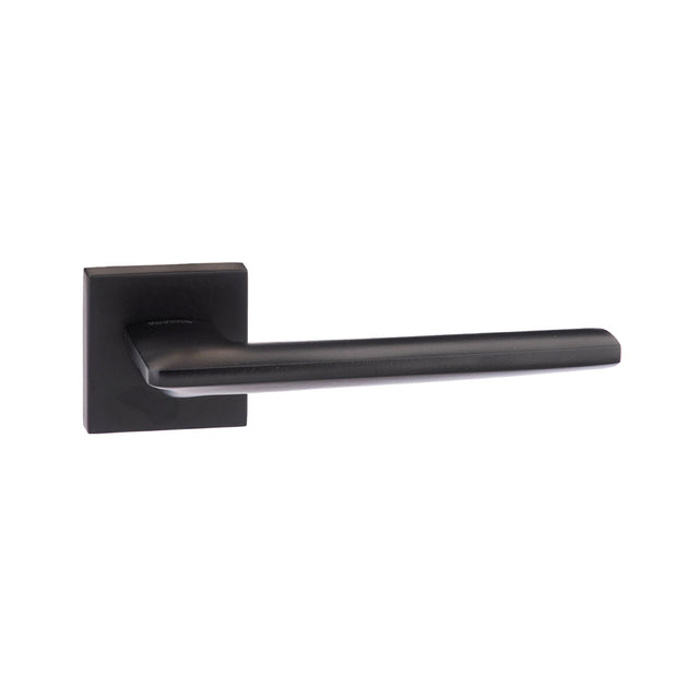 Quality image of Forme Boston Lever Door Handle on Minimal Square Rose - Matt Black | Sku. fms422mb | available from Trade Door Handles.