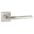 Quality image of Forme Boston Lever Door Handle on Minimal Square Rose - Satin Chrome | Sku. fms422sc | available from Trade Door Handles.