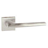 Quality image of Forme Boston Lever Door Handle on Minimal Square Rose - Satin Chrome | Sku. fms422sc | available from Trade Door Handles.