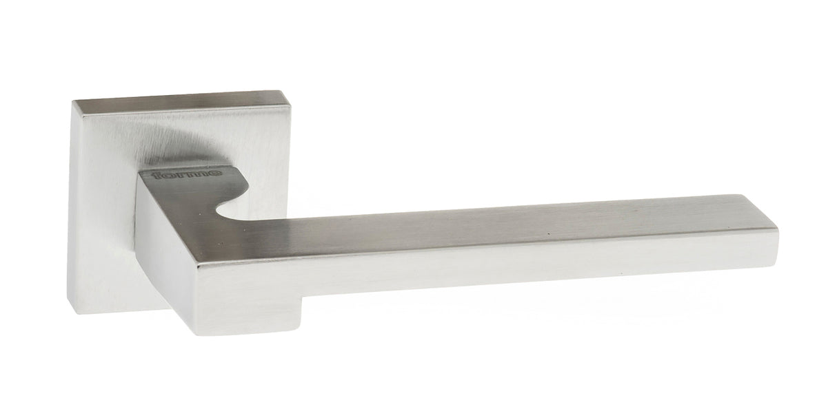 Quality image of Forme Ginevra Lever Door Handle on Minimal Square Rose - Satin Chrome | Sku. fms430sc | available from Trade Door Handles.