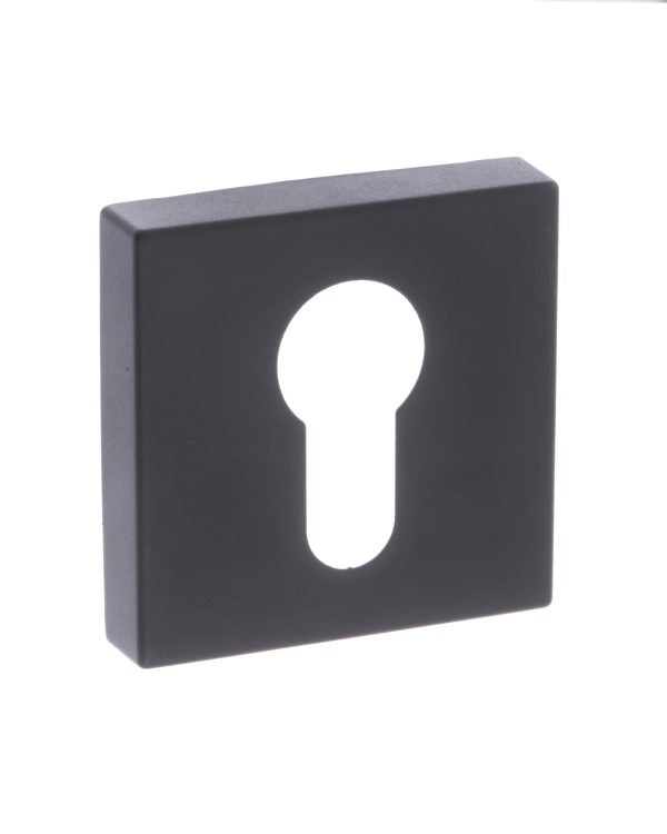 Quality image of STATUS Euro Escutcheons on S4 Square Rose - Matt Black | Sku. s4escesmb | available from Trade Door Handles.