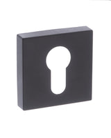 Quality image of STATUS Euro Escutcheons on S4 Square Rose - Matt Black | Sku. s4escesmb | available from Trade Door Handles.