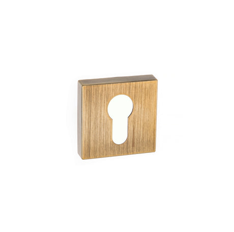 Quality image of Forme Euro Escutcheons on Minimal Square Rose - Yester Bronze | Sku. fmseyb | available from Trade Door Handles.