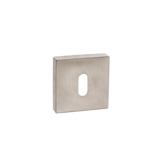 Quality image of Forme Key Escutcheons on Minimal Square Rose - Satin Nickel | Sku. fmsksn | available from Trade Door Handles.