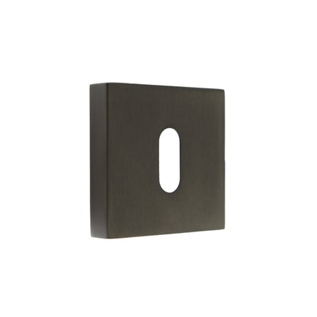 Quality image of Forme Key Escutcheons on Minimal Square Rose - Urban Dark Bronze | Sku. fmskudb | available from Trade Door Handles.