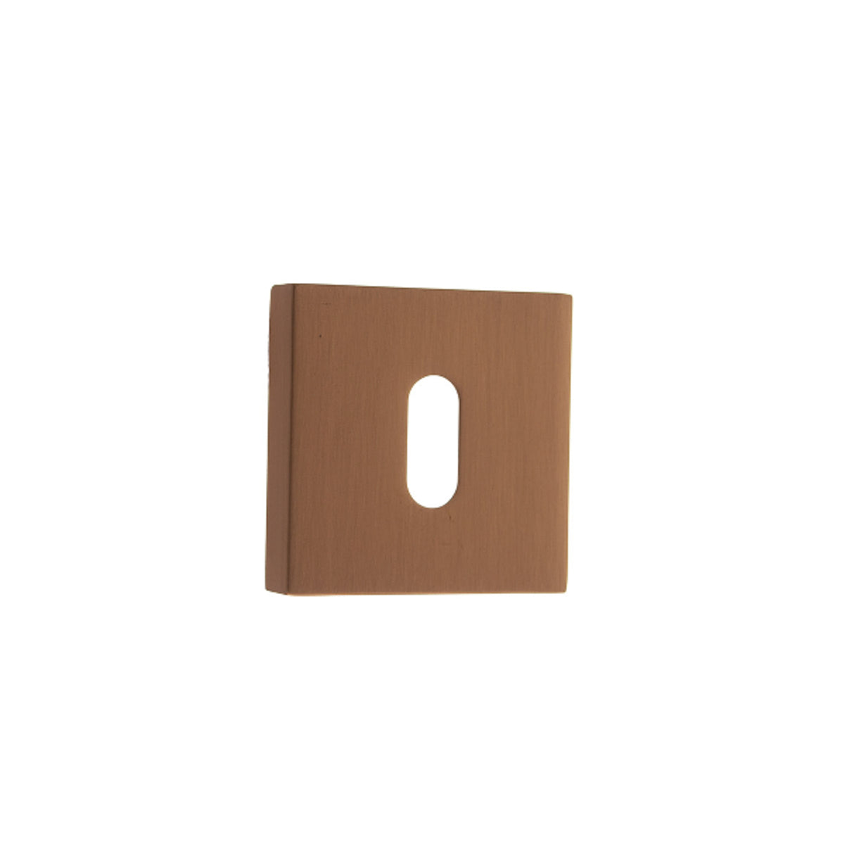 Quality image of Forme Key Escutcheons on Minimal Square Rose - Urban Satin Copper | Sku. fmskusc | available from Trade Door Handles.
