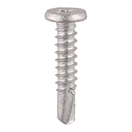 This is an image of Timco - Metal Construction Sheet & Framing Screws - PH - Low Profile Pancake - Exterior - Silver Organic 5.5 x 19mm - (500 PCS Box) FP19