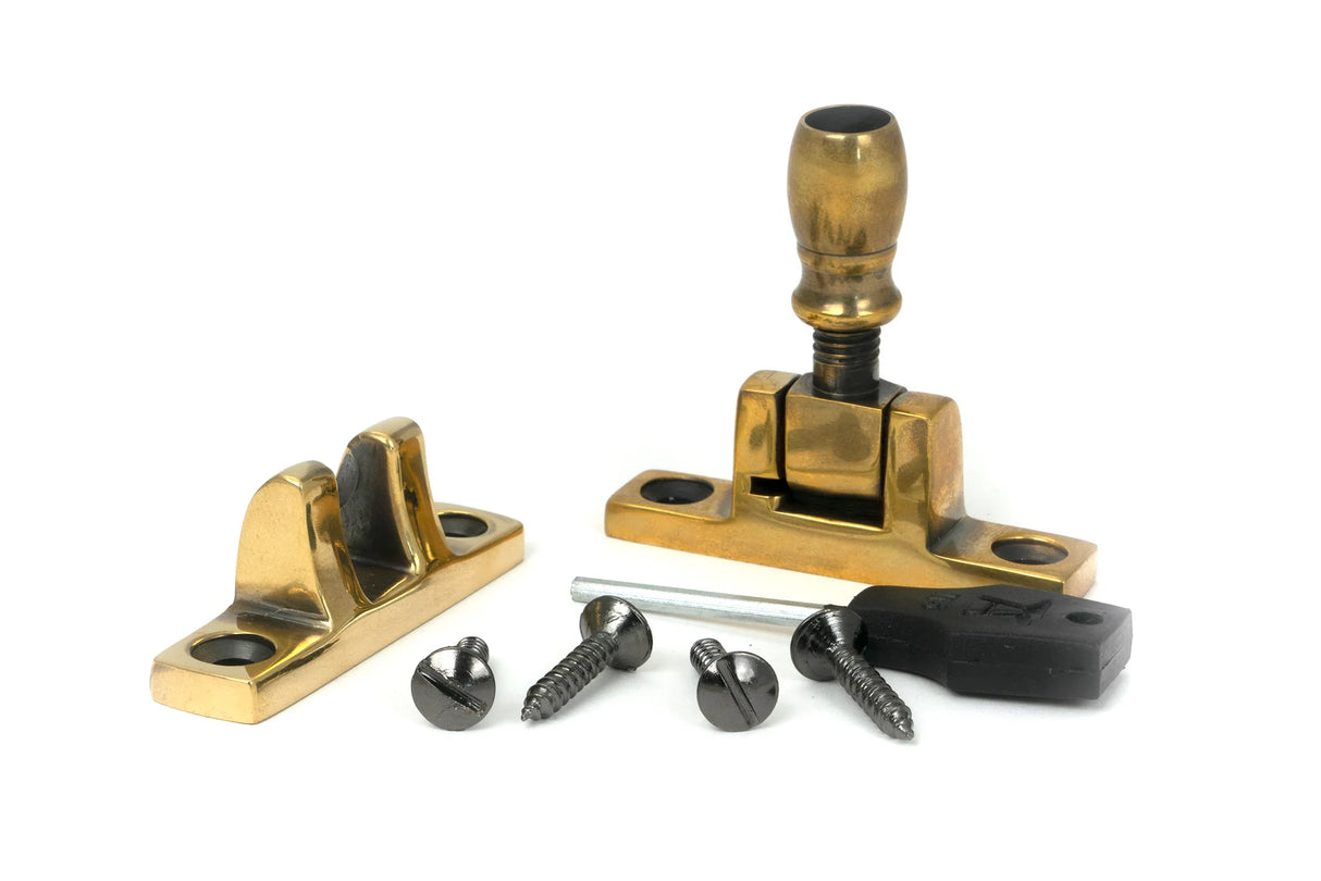 From The Anvil - Aged Brass Mushroom Brighton Fastener - Narrow (Square)