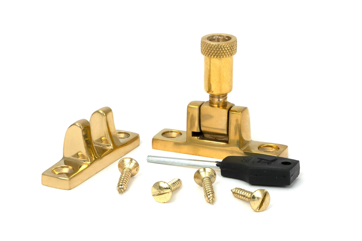 From The Anvil - Polished Brass Brompton Brighton Fastener - Narrow (Square)