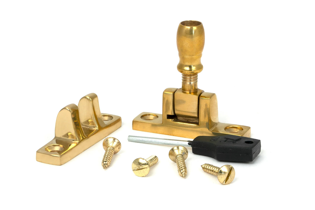 From The Anvil - Polished Brass Mushroom Brighton Fastener - Narrow (Square)