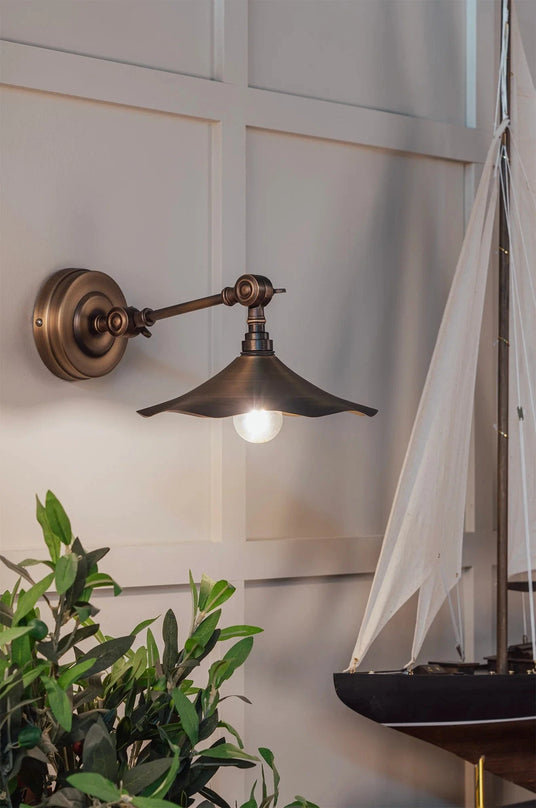 From The Anvi Aged Brass Flora Wall Light Sku 49735