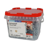 This is an image of Timco - Clout Nails - Galvanised 50 x 2.65mm (2.5 Kg TIMtub) GCN50T