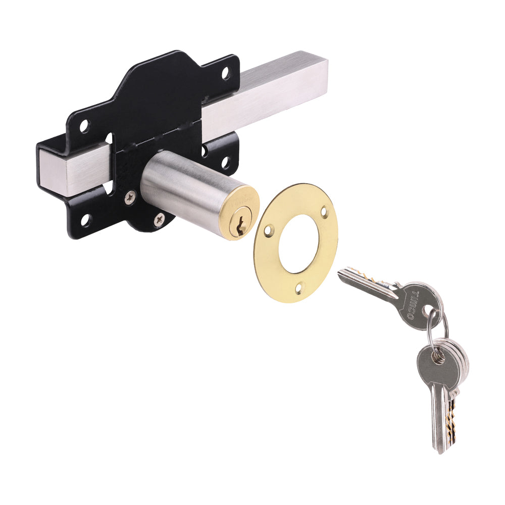 This is an image of Timco - Throw Locks - Double - Black 50mm (1 Each Box) GLD50