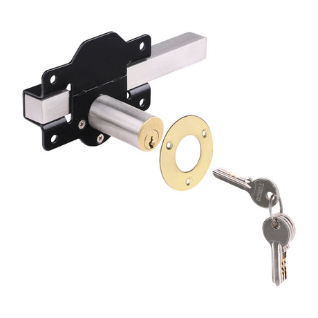 This is an image of Timco - Throw Locks - Double - Black 50mm (1 Each Box) GLD50