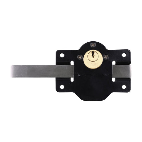 This is an image of Timco - Throw Locks - Double - Black 50mm (1 Each Box) GLD50