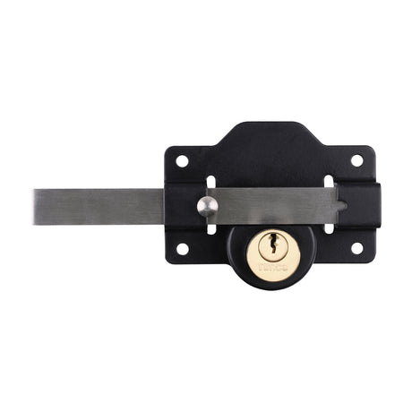 This is an image of Timco - Throw Locks - Double - Black 70mm (1 Each Box) GLD70