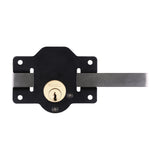 This is an image of Timco - Throw Locks - Double - Black 70mm (1 Each Box) GLD70