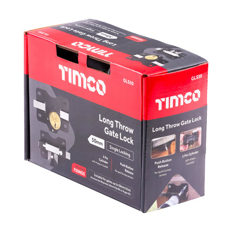 This is an image of Timco - Throw Locks - Single - Black 50mm (1 Each Box) GLS50
