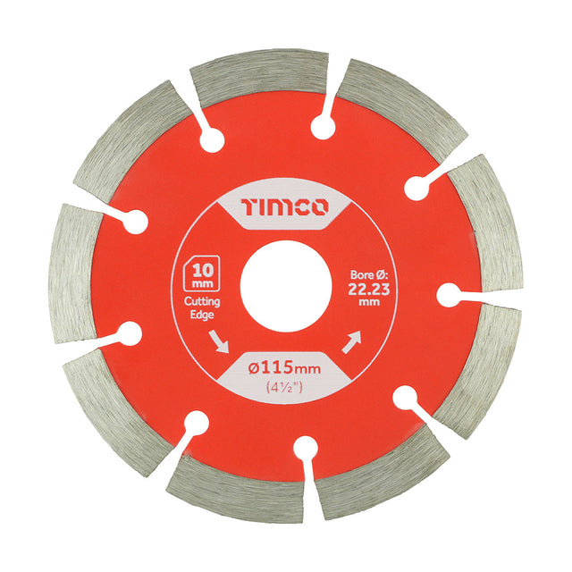 This is an image of Timco - General Purpose Diamond Blade - Segmented 115 x 22.2 (1 Each Box) GPE115222