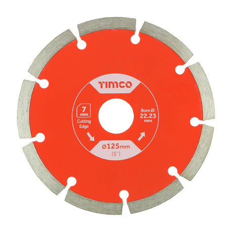 This is an image of Timco - Premium Diamond Blade Segmented 125 x 22.2 (1 Each Box) GPE125222