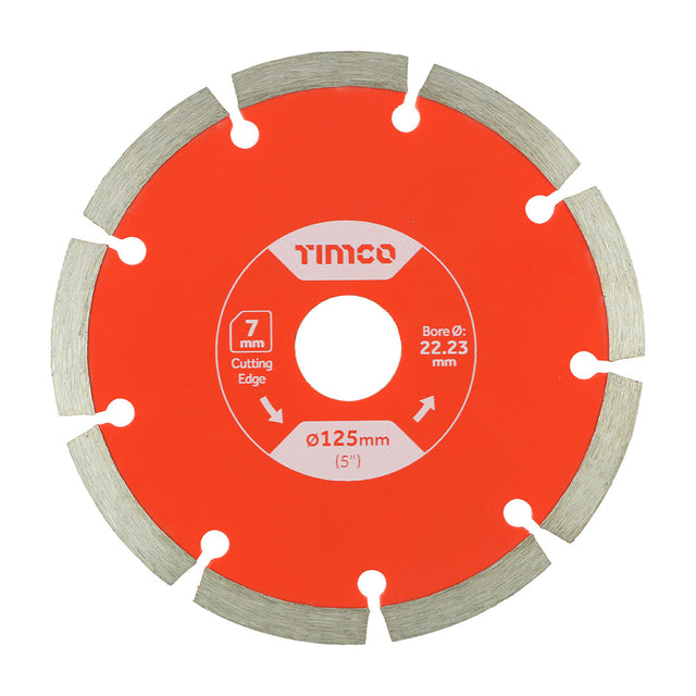 This is an image of Timco - Premium Diamond Blade Segmented 125 x 22.2 (1 Each Box) GPE125222