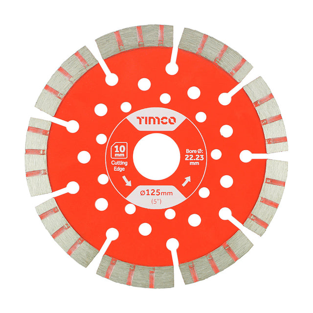 This is an image of Timco - Trade Diamond Blade - Segmented 125 x 22.2 (1 Each Box) GPL125222