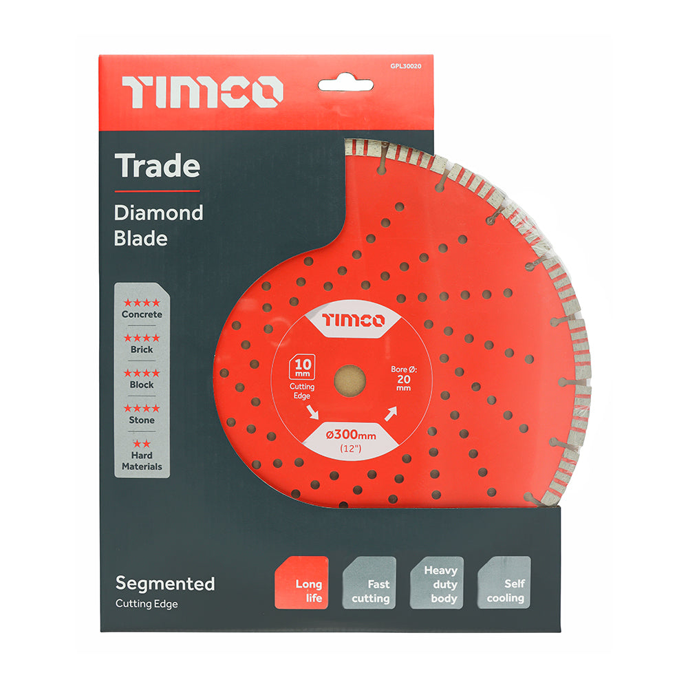 This is an image of Timco - Trade Diamond Blade - Segmented 300 x 20.0 (1 Each Box) GPL30020