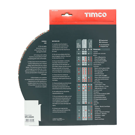 This is an image of Timco - Trade Diamond Blade - Segmented 300 x 20.0 (1 Each Box) GPL30020