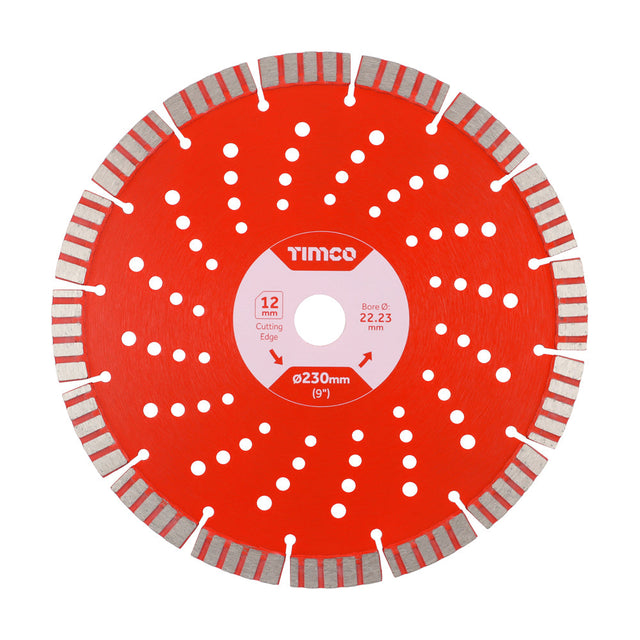 This is an image of Timco - Premium Diamond Blade - Turbo Segmented 230 x 22.2 (1 Each Box) GPPL230222