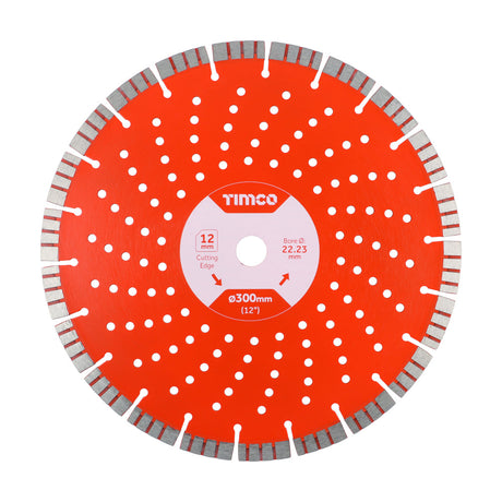 This is an image of Timco - Premium Diamond Blade - Turbo Segmented 300 x 22.2 (1 Each Box) GPPL300222