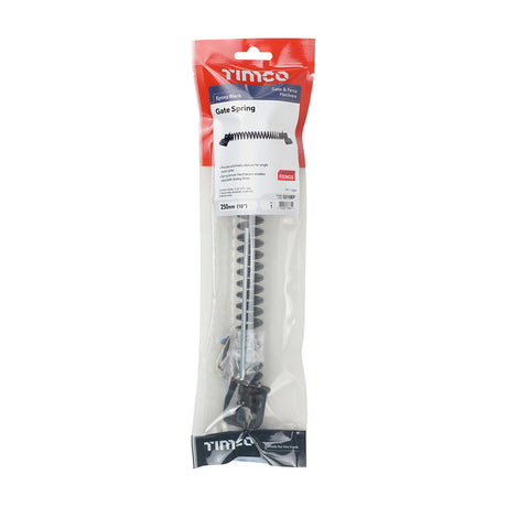 This is an image of Timco - Gate Spring - Black 10" (1 Each TIMpac) GS10BP