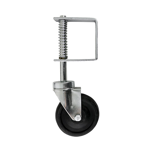 This is an image of Timco - Spring Loaded Field Gate Wheel - Light Duty - Zinc 270mm (1 Each Plain Bag) GW10ZB