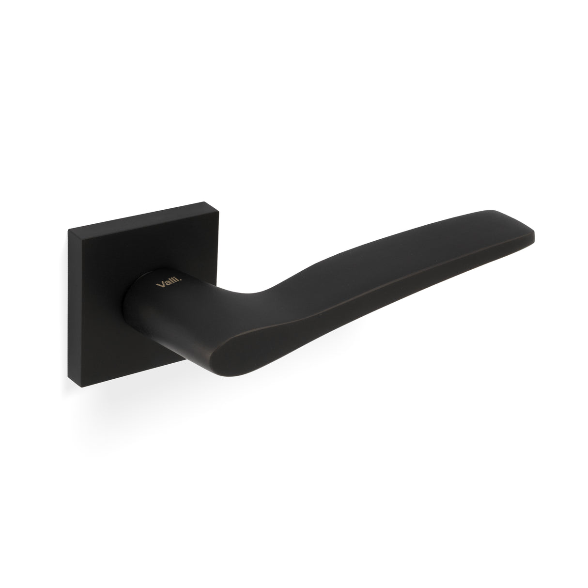 High quality image of Valli Otello Lever on Square Rosette - Matt Black PVD| Sku. H1018SQMBPVD |Trade Door Handles.