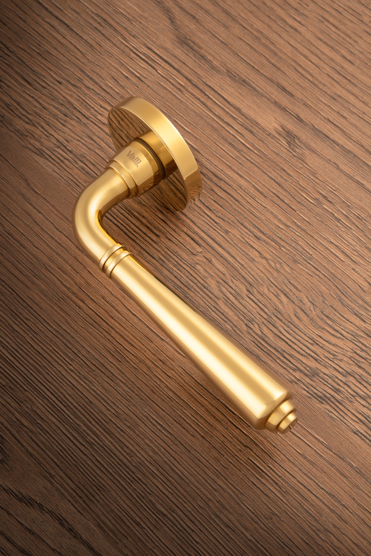 Valli Teseo Lever on Round Rosette - Polished Brass PVD