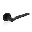High quality image of Valli Carmen Lever on Round Rosette - Matt Black PVD| Sku. H1062MBPVD |Trade Door Handles.