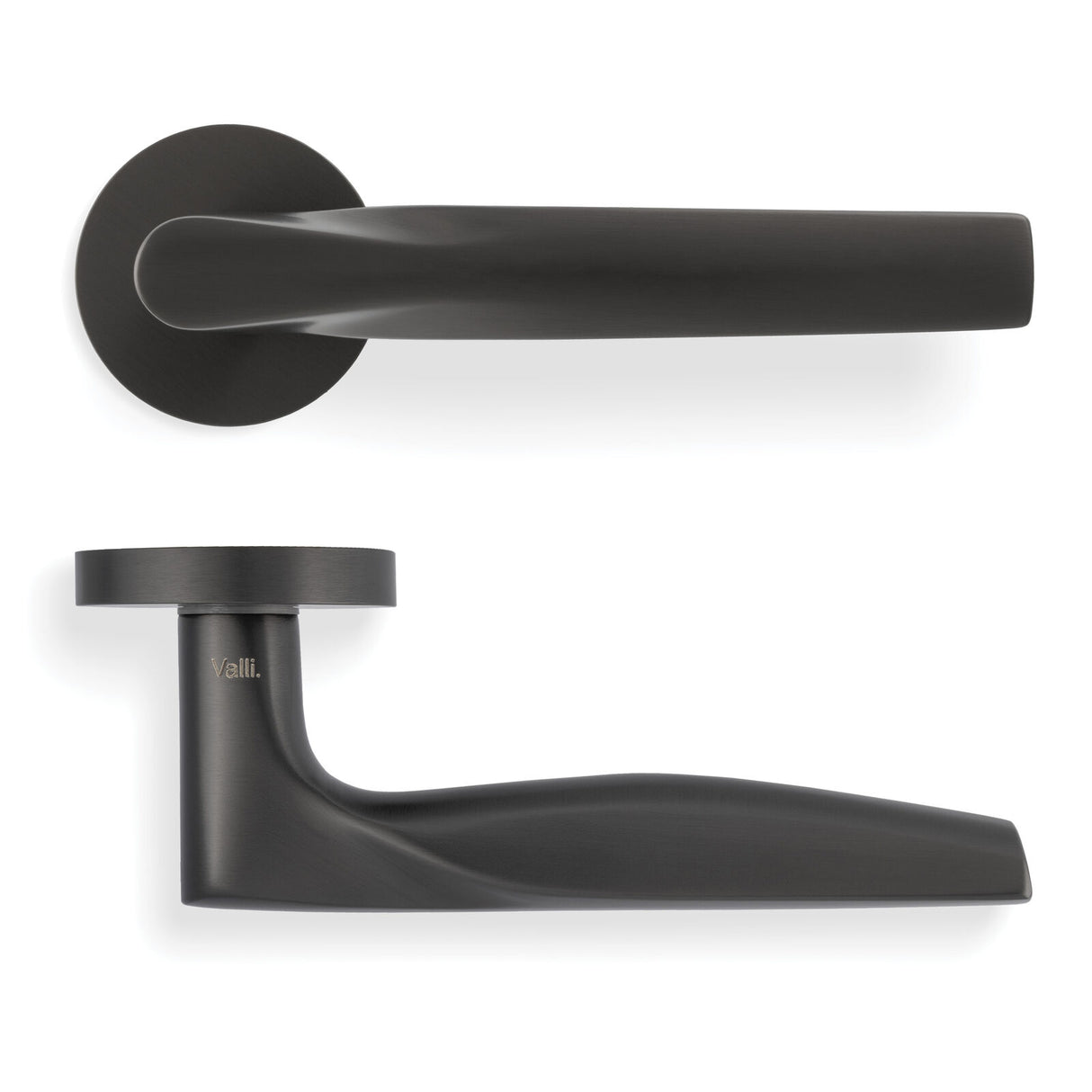 Valli SOM New York Lever on Round Rosette - Dark Bronze PVD