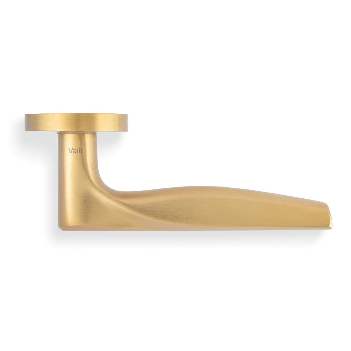 Valli SOM New York Lever on Round Rosette - Satin Brass PVD