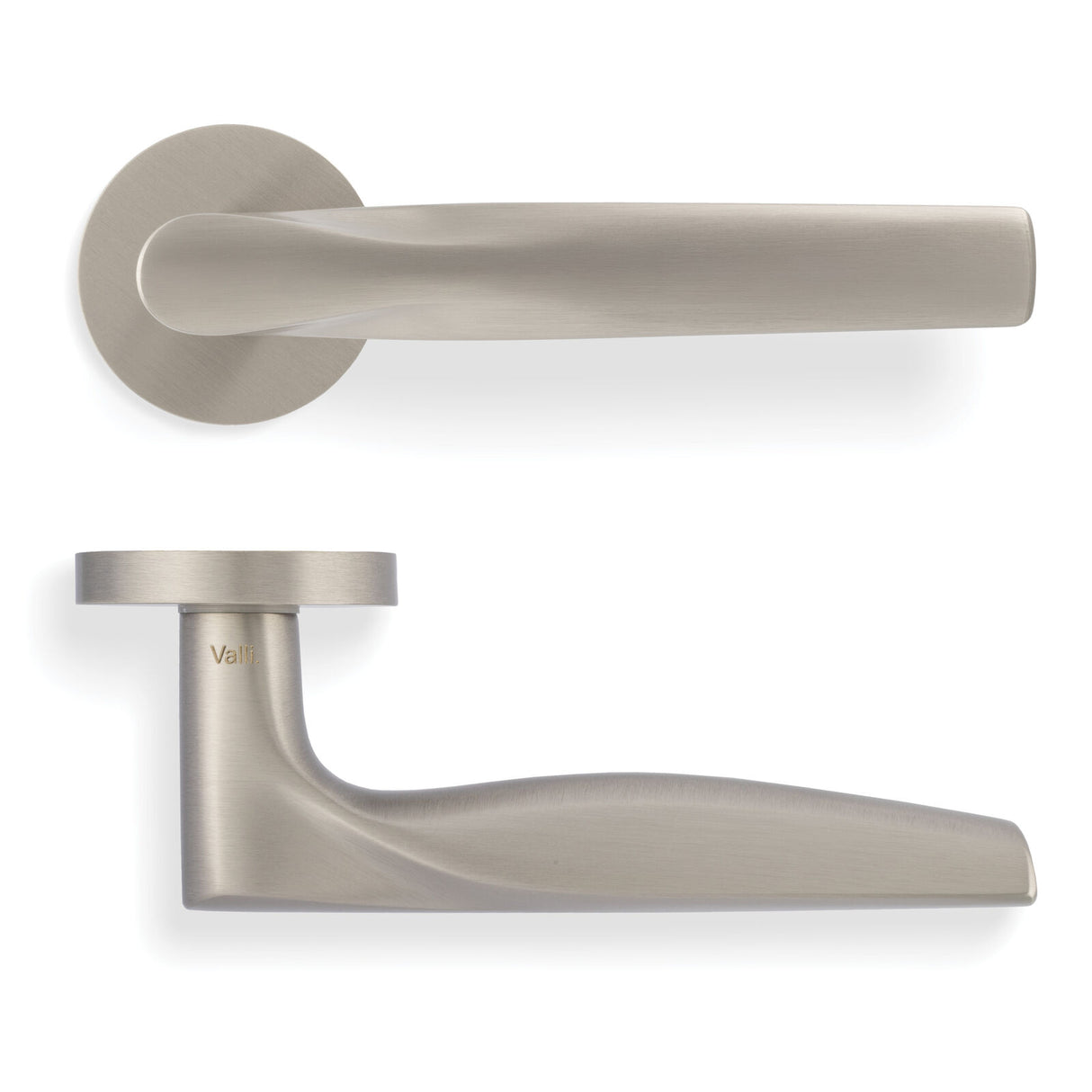 Valli SOM New York Lever on Round Rosette - Satin Nickel PVD