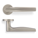Valli SOM New York Lever on Round Rosette - Satin Nickel PVD