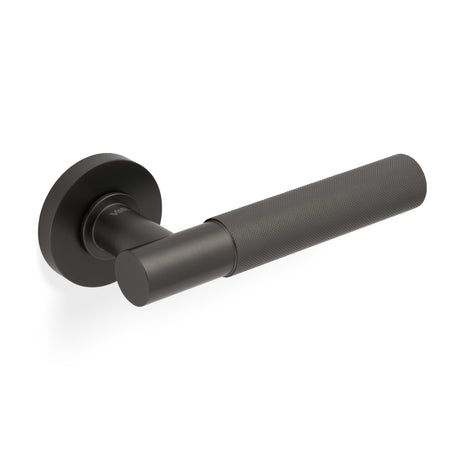 High quality image of Valli Antonio Citterio Lever on Round Rosette (Zigrinato) - Dark Bronze PVD| Sku. H379EDPVD |Trade Door Handles.