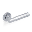 High quality image of Valli Antonio Citterio Lever on Round Rosette (Esagono) - Polished Chrome PVD| Sku. H380PCPVD |Trade Door Handles.
