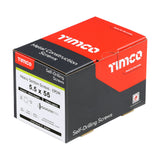 This is an image of Timco - Metal Construction Heavy Section Screws - Hex - EPDM Washer - Self-Drilling - Exterior - Silver Organic 5.5 x 55mm - (100 PCS Box) H55W16B
