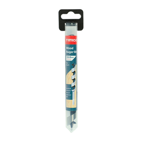 This is an image of Timco - Wood Auger Bit - Hex Shank 16.0 x 155 (1 Each Tube) HA16155