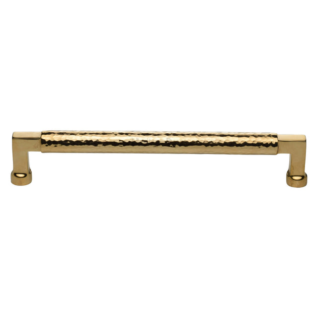 High quality image of Heritage Brass Cabinet Pull Bauhaus Hammered Design 203mm CTC Unlacquered Brass Finish | Sku. HAM0312 254-ULB | available from Trade Door Handles.